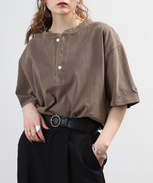 JEMORGAN(ジェーイーモーガン)の「JEMORGAN 天竺ピグメントヘンリーネックT 半袖(Tシャツ/カットソー・メンズ・ブラック/ブラウン/オリーブ/パープル/ダークブルー/オフホワイト/サックスブルー/レッド/イエロー・S/M/XL/L)」の17枚目の写真