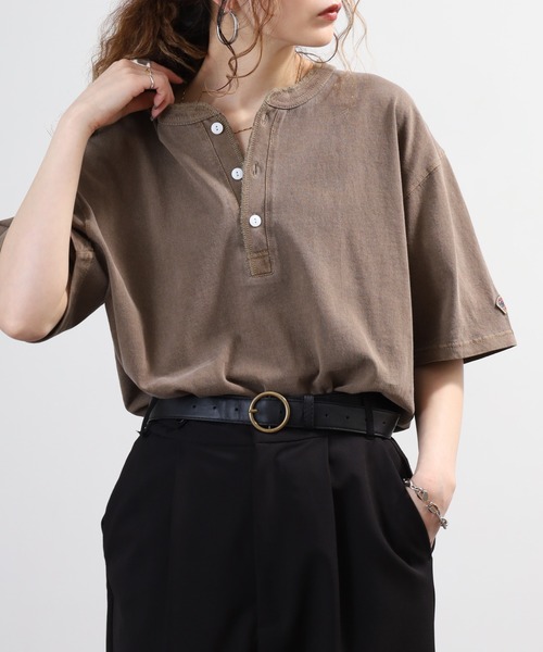 JEMORGAN(ジェーイーモーガン)の「JEMORGAN 天竺ピグメントヘンリーネックT 半袖(Tシャツ/カットソー・メンズ・ブラック/ブラウン/オリーブ/パープル/ダークブルー/オフホワイト/サックスブルー/レッド/イエロー・S/M/XL/L)」の15枚目の写真