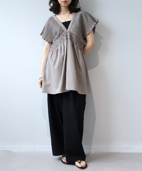 leswel(レスウェル)の「【M/L】リネンライクオックスタックワイドパンツ(その他パンツ・レディース・ダークブラウン/ブラック/オフホワイト・M/L)」の6枚目の写真