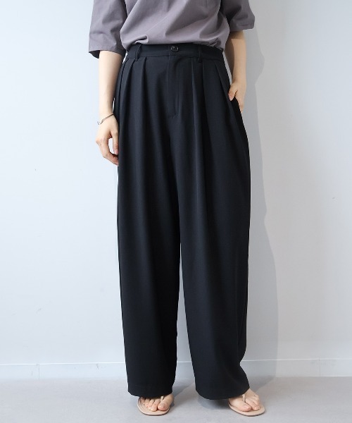 leswel(レスウェル)の「【M/L】リネンライクオックスタックワイドパンツ(その他パンツ・レディース・ダークブラウン/ブラック/オフホワイト・M/L)」の7枚目の写真