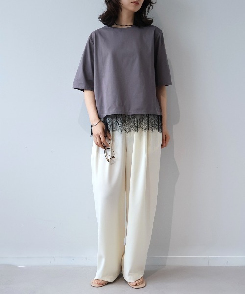 leswel(レスウェル)の「【M/L】リネンライクオックスタックワイドパンツ(その他パンツ・レディース・ダークブラウン/ブラック/オフホワイト・M/L)」の9枚目の写真