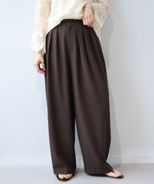 leswel(レスウェル)の「【M/L】リネンライクオックスタックワイドパンツ(その他パンツ・レディース・ダークブラウン/ブラック/オフホワイト・M/L)」の14枚目の写真