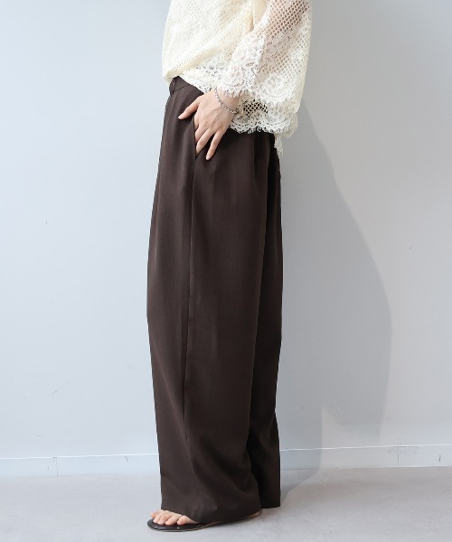 leswel(レスウェル)の「【M/L】リネンライクオックスタックワイドパンツ(その他パンツ・レディース・ダークブラウン/ブラック/オフホワイト・M/L)」の15枚目の写真