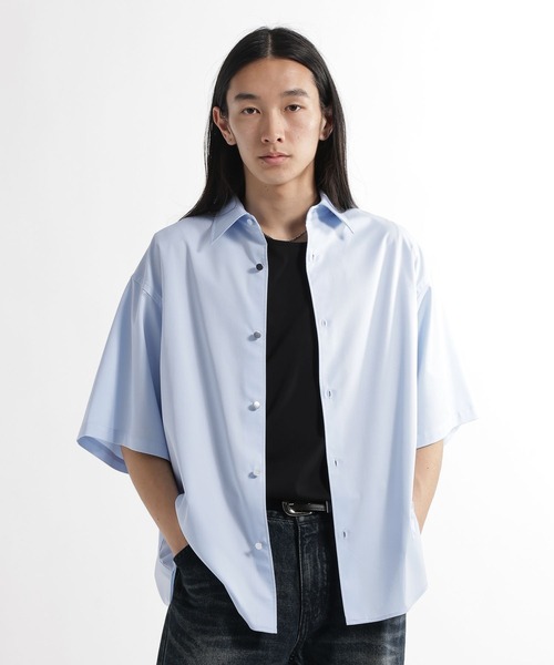 HARE（ハレ）の「ブロードドレスシャツSS(HARE)（シャツ/ブラウス・メンズ・ブルー/ベージュ/ホワイト/ブラック・MEDIUM/SMALL）」の9枚目の写真