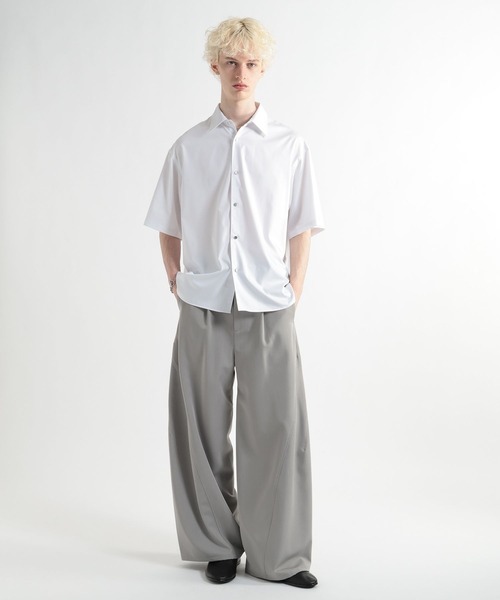 HARE（ハレ）の「ブロードドレスシャツSS(HARE)（シャツ/ブラウス・メンズ・ブルー/ベージュ/ホワイト/ブラック・MEDIUM/SMALL）」の19枚目の写真