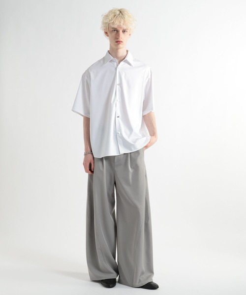 HARE（ハレ）の「ブロードドレスシャツSS(HARE)（シャツ/ブラウス・メンズ・ブルー/ベージュ/ホワイト/ブラック・MEDIUM/SMALL）」の20枚目の写真