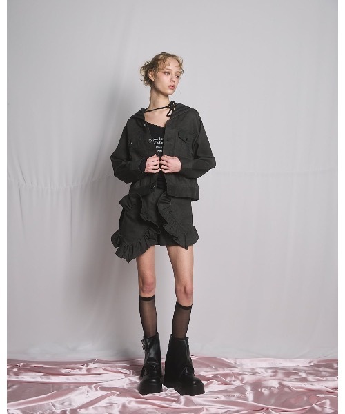 lilLilly(リルリリー)の「セーラーデニムジャケット(デニムジャケット・レディース・グレー/ブラック/インディゴブルー・FREE)」の13枚目の写真