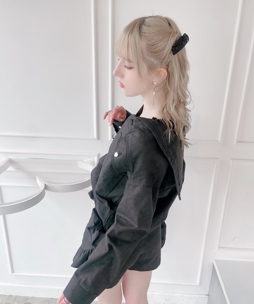 lilLilly(リルリリー)の「セーラーデニムジャケット(デニムジャケット・レディース・グレー/ブラック/インディゴブルー・FREE)」の19枚目の写真
