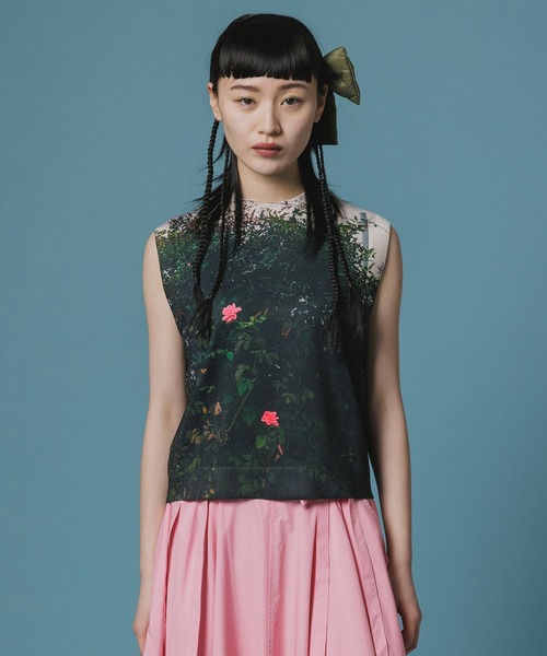NON TOKYO(ノントーキョー)の「PRINT KNIT PULLOVER VEST(ニット/セーター・レディース・カラフル/パープル/カーキ・1/2)」の3枚目の写真