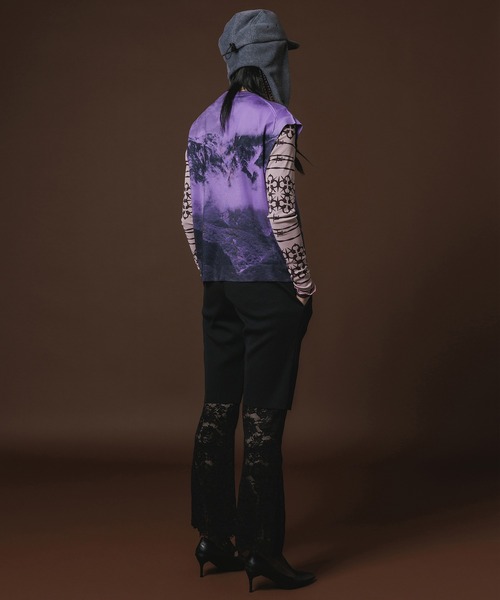 NON TOKYO(ノントーキョー)の「PRINT KNIT PULLOVER VEST(ニット/セーター・レディース・カラフル/パープル/カーキ・1/2)」の7枚目の写真