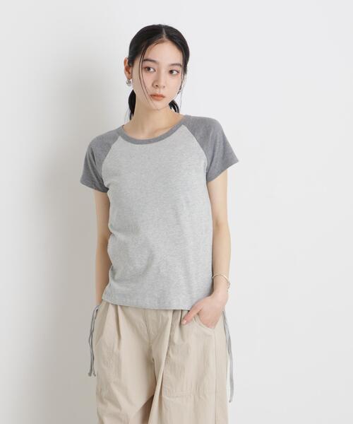 NANO universe(ナノユニバース)の「BOOKCLUB/別注 Raglan shirring shirts(Tシャツ/カットソー・レディース・グレー/チャコール/ベージュ・FREE)」の11枚目の写真
