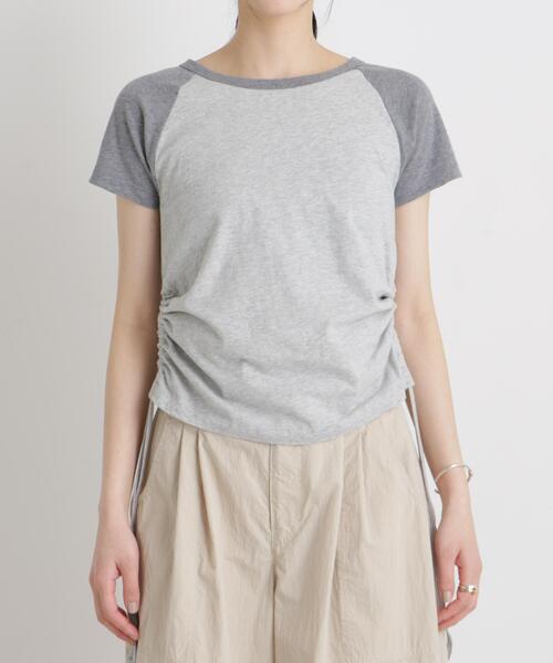 NANO universe(ナノユニバース)の「BOOKCLUB/別注 Raglan shirring shirts(Tシャツ/カットソー・レディース・グレー/チャコール/ベージュ・FREE)」の12枚目の写真
