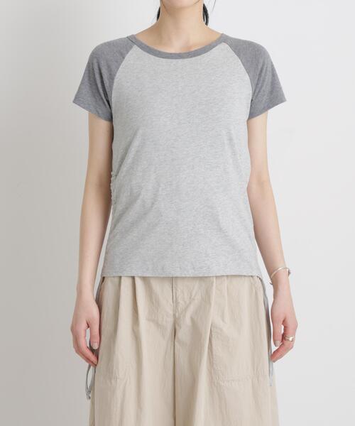 NANO universe(ナノユニバース)の「BOOKCLUB/別注 Raglan shirring shirts(Tシャツ/カットソー・レディース・グレー/チャコール/ベージュ・FREE)」の18枚目の写真