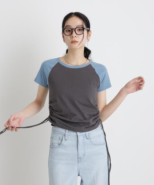 NANO universe(ナノユニバース)の「BOOKCLUB/別注 Raglan shirring shirts(Tシャツ/カットソー・レディース・グレー/チャコール/ベージュ・FREE)」の20枚目の写真