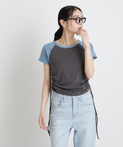 NANO universe(ナノユニバース)の「BOOKCLUB/別注 Raglan shirring shirts(Tシャツ/カットソー・レディース・グレー/チャコール/ベージュ・FREE)」の21枚目の写真