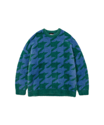 AJOBYAJO | Houndstooth Check Oversized Sweater [GREEN](ニット/セーター)