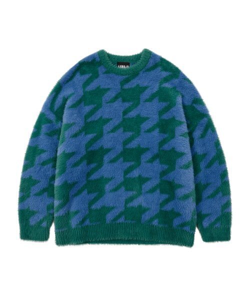 Oversized свитер Houndstooth Check [зелёный]