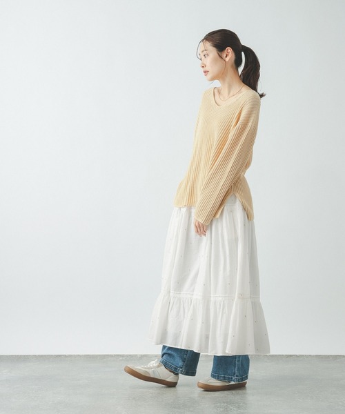 GLOBAL WORK（グローバルワーク）の「meets India/ティアード刺繍スカート/625306（スカート・レディース・ブラウン系/ホワイト系/ブラック系・SHORT/REGULAR）」の5枚目の写真