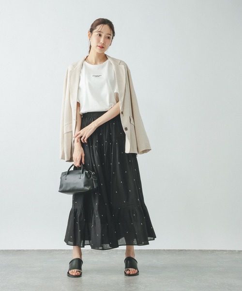 GLOBAL WORK（グローバルワーク）の「meets India/ティアード刺繍スカート/625306（スカート・レディース・ブラウン系/ホワイト系/ブラック系・SHORT/REGULAR）」の8枚目の写真