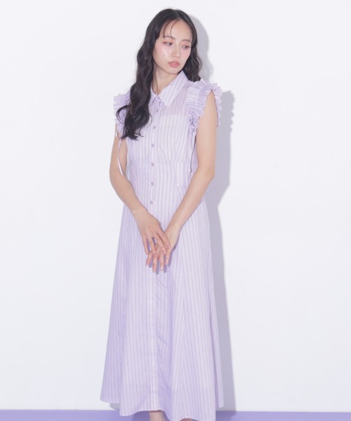 JILL by JILL STUART(ジルバイジルスチュアート)の「ショルダーフリルワンピース(ワンピース・レディース・ラベンダー/ブルー系その他/ネイビー・FREE)」の13枚目の写真