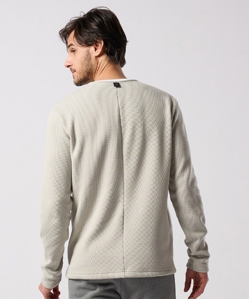 wjk(ダヴルジェイケイ)の「mlt5662- back boa thermal henley L-S ヘンリーネックカットソー(7145 lj88j)(Tシャツ/カットソー・メンズ・ホワイト/ライトグレー/ブラック・S/M/L/XL)」の13枚目の写真