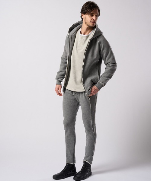 wjk(ダヴルジェイケイ)の「mlt5662- back boa thermal henley L-S ヘンリーネックカットソー(7145 lj88j)(Tシャツ/カットソー・メンズ・ホワイト/ライトグレー/ブラック・S/M/L/XL)」の14枚目の写真