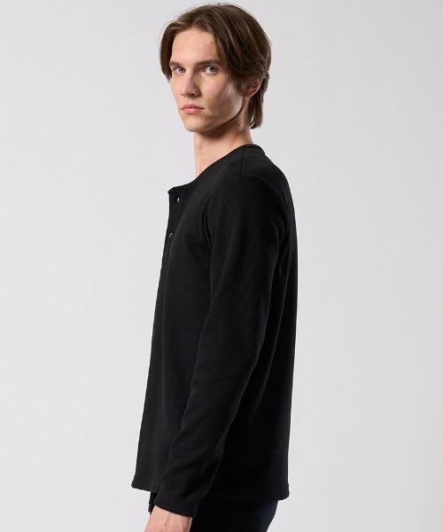 wjk(ダヴルジェイケイ)の「mlt5662- back boa thermal henley L-S ヘンリーネックカットソー(7145 lj88j)(Tシャツ/カットソー・メンズ・ホワイト/ライトグレー/ブラック・S/M/L/XL)」の17枚目の写真