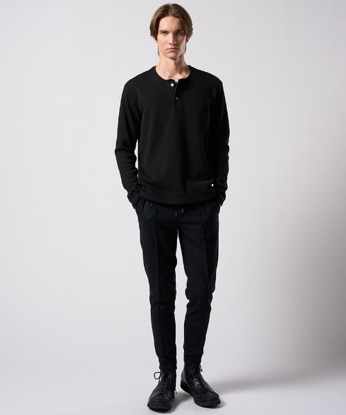 wjk(ダヴルジェイケイ)の「mlt5662- back boa thermal henley L-S ヘンリーネックカットソー(7145 lj88j)(Tシャツ/カットソー・メンズ・ホワイト/ライトグレー/ブラック・S/M/L/XL)」の19枚目の写真