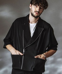 NO ID.（ノーアイディ）の「【NO ID.】Half Sleeve Riders 1B Jacket   ハーフ スリーブ ライダース 1ボタン ジャケット（テーラードジャケット）」