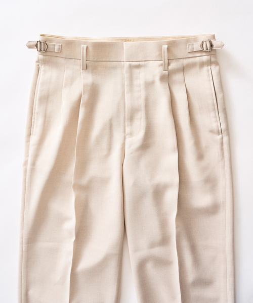 417 EDIFICE（フォーワンセブンエディフィス）の「【EVALET / エバレット】メッシュ 2タックパンツ "セットアップ着用可能"（スラックス・メンズ・グレー/アイボリー/ブラック/ベージュ・LARGE/MEDIUM/SMALL）」の6枚目の写真