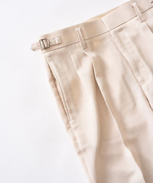 417 EDIFICE（フォーワンセブンエディフィス）の「【EVALET / エバレット】メッシュ 2タックパンツ "セットアップ着用可能"（スラックス・メンズ・グレー/アイボリー/ブラック/ベージュ・LARGE/MEDIUM/SMALL）」の7枚目の写真