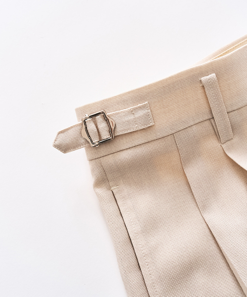 417 EDIFICE（フォーワンセブンエディフィス）の「【EVALET / エバレット】メッシュ 2タックパンツ "セットアップ着用可能"（スラックス・メンズ・グレー/アイボリー/ブラック/ベージュ・LARGE/MEDIUM/SMALL）」の10枚目の写真