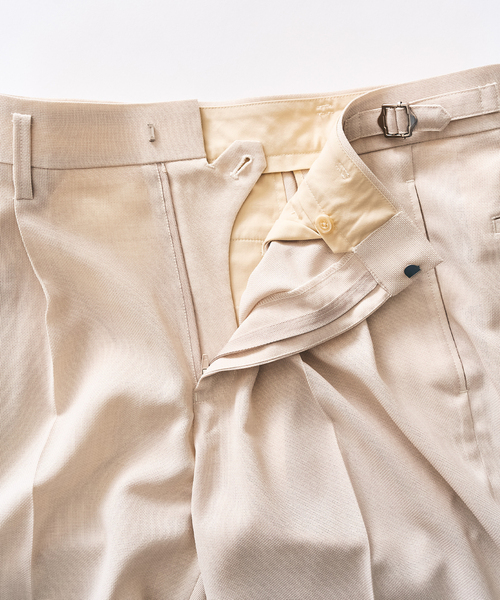 417 EDIFICE（フォーワンセブンエディフィス）の「【EVALET / エバレット】メッシュ 2タックパンツ "セットアップ着用可能"（スラックス・メンズ・グレー/アイボリー/ブラック/ベージュ・LARGE/MEDIUM/SMALL）」の11枚目の写真