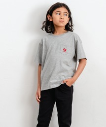  J.J camp（ジェイジェイキャンプ）の「兄弟・姉妹で着られるTシャツキッズ 半袖 ワンポイント刺しゅう kamome syokudo（Tシャツ/カットソー）」