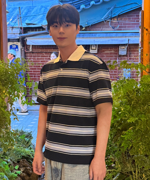 MINDBRIDGE(マインドブリッジ)の「マルチストライプセミオーバーフィットカラーTシャツ(ポロシャツ・メンズ・ネイビー・95/100/105/110)」の3枚目の写真