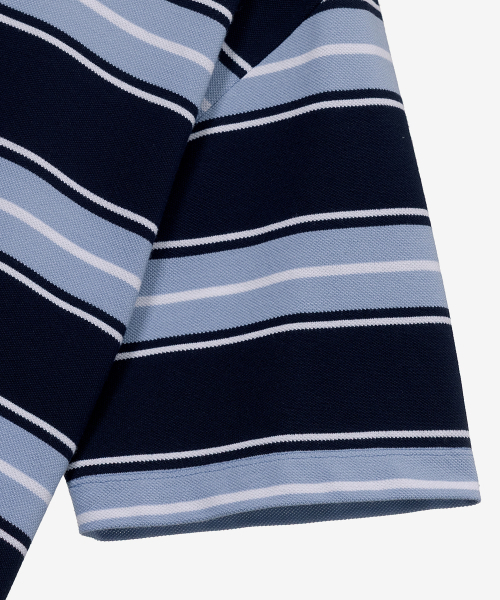 MINDBRIDGE(マインドブリッジ)の「マルチストライプセミオーバーフィットカラーTシャツ(ポロシャツ・メンズ・ネイビー・95/100/105/110)」の11枚目の写真