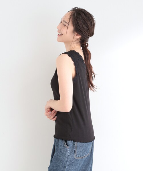 SHOO・LA・RUE(シューラルー)の「【前後2WAY/洗濯機可/S-LL】レースデザインタンクトップ(タンクトップ・レディース・ライトイエロー系/ホワイト/ブラウン系その他/ブラック・04/03/02/01)」の13枚目の写真