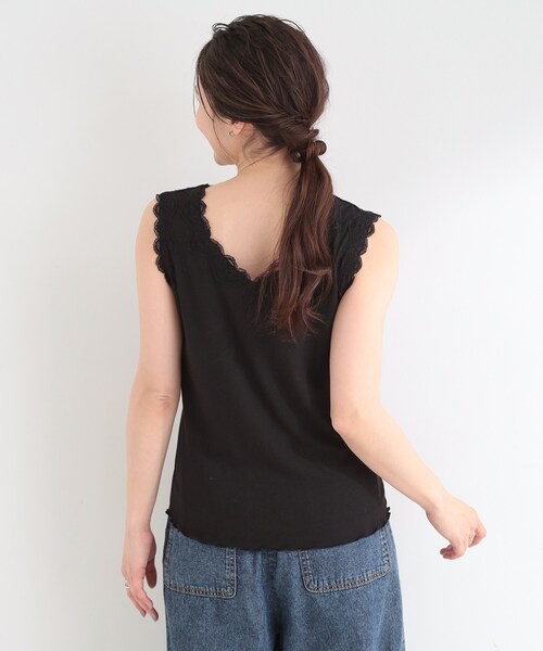 SHOO・LA・RUE(シューラルー)の「【前後2WAY/洗濯機可/S-LL】レースデザインタンクトップ(タンクトップ・レディース・ライトイエロー系/ホワイト/ブラウン系その他/ブラック・04/03/02/01)」の16枚目の写真