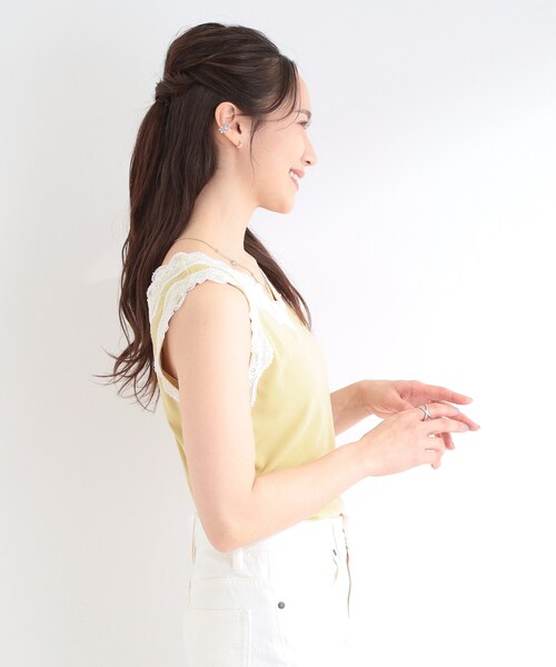 SHOO・LA・RUE(シューラルー)の「【前後2WAY/洗濯機可/S-LL】レースデザインタンクトップ(タンクトップ・レディース・ライトイエロー系/ホワイト/ブラウン系その他/ブラック・04/03/02/01)」の20枚目の写真