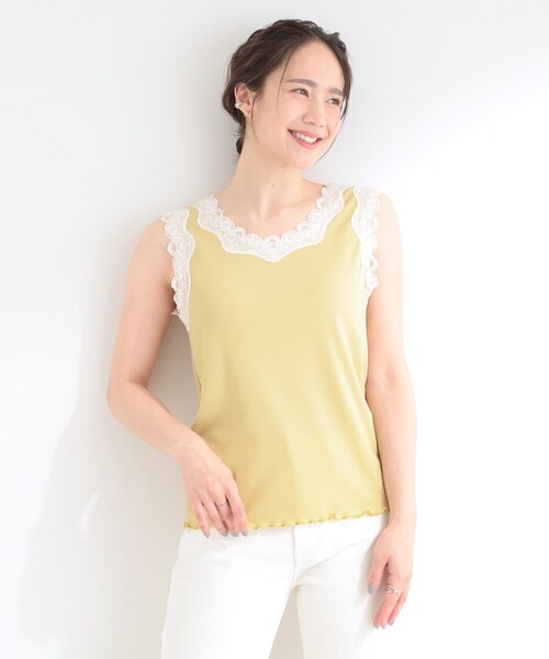SHOO・LA・RUE(シューラルー)の「【前後2WAY/洗濯機可/S-LL】レースデザインタンクトップ(タンクトップ・レディース・ライトイエロー系/ホワイト/ブラウン系その他/ブラック・04/03/02/01)」の22枚目の写真