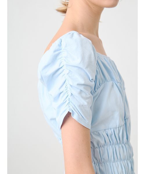 SORIN（ソリン　）の「Shirring Off Shoulder Top/シャーリング オフショルダートップ（Tシャツ/カットソー・レディース・ブラック/サックスブルー/ホワイト・38）」の10枚目の写真
