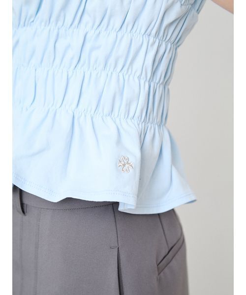 SORIN（ソリン　）の「Shirring Off Shoulder Top/シャーリング オフショルダートップ（Tシャツ/カットソー・レディース・ブラック/サックスブルー/ホワイト・38）」の11枚目の写真