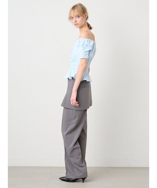 SORIN（ソリン　）の「Shirring Off Shoulder Top/シャーリング オフショルダートップ（Tシャツ/カットソー・レディース・ブラック/サックスブルー/ホワイト・38）」の14枚目の写真