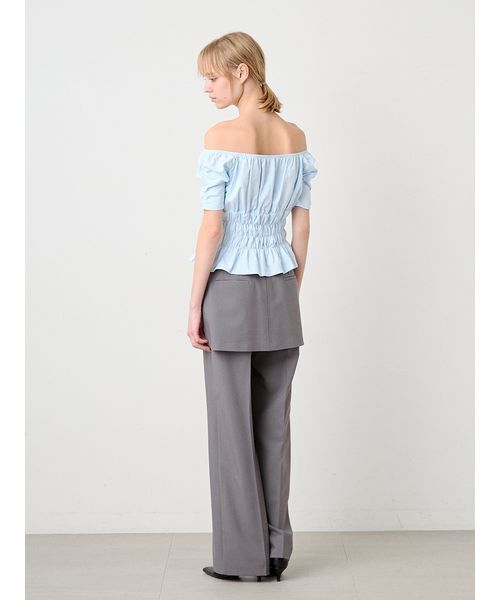 SORIN（ソリン　）の「Shirring Off Shoulder Top/シャーリング オフショルダートップ（Tシャツ/カットソー・レディース・ブラック/サックスブルー/ホワイト・38）」の15枚目の写真