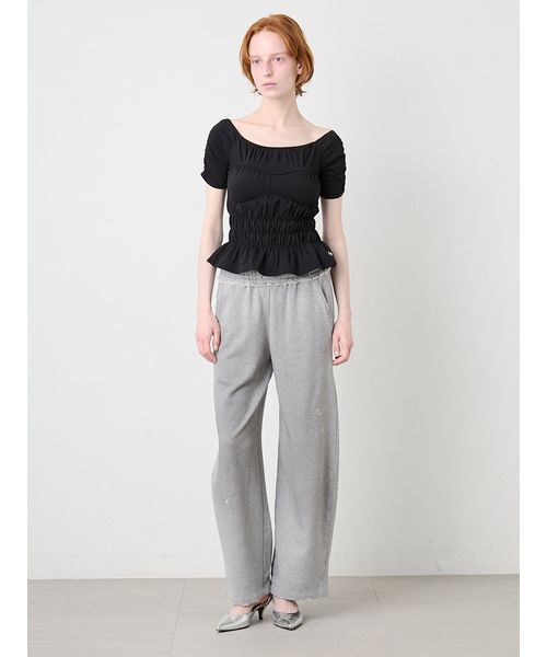 SORIN（ソリン　）の「Shirring Off Shoulder Top/シャーリング オフショルダートップ（Tシャツ/カットソー・レディース・ブラック/サックスブルー/ホワイト・38）」の19枚目の写真