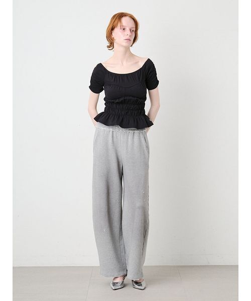 SORIN（ソリン　）の「Shirring Off Shoulder Top/シャーリング オフショルダートップ（Tシャツ/カットソー・レディース・ブラック/サックスブルー/ホワイト・38）」の20枚目の写真