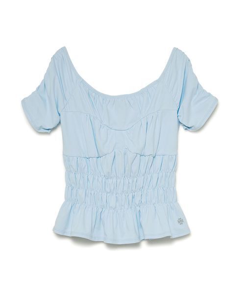 SORIN（ソリン　）の「Shirring Off Shoulder Top/シャーリング オフショルダートップ（Tシャツ/カットソー・レディース・ブラック/サックスブルー/ホワイト・38）」の22枚目の写真