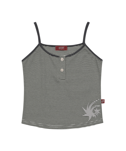 S'EST(エスイーエスティー)の「Star Stripe Sleeveless Black(Tシャツ/カットソー・レディース・ブラック・SMALL)」の1枚目の写真