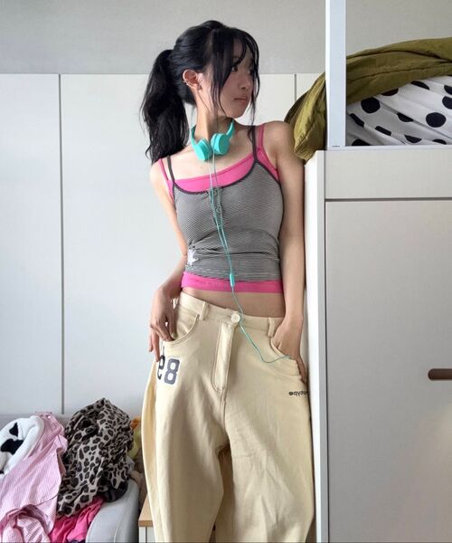 S'EST(エスイーエスティー)の「Star Stripe Sleeveless Black(Tシャツ/カットソー・レディース・ブラック・SMALL)」の3枚目の写真