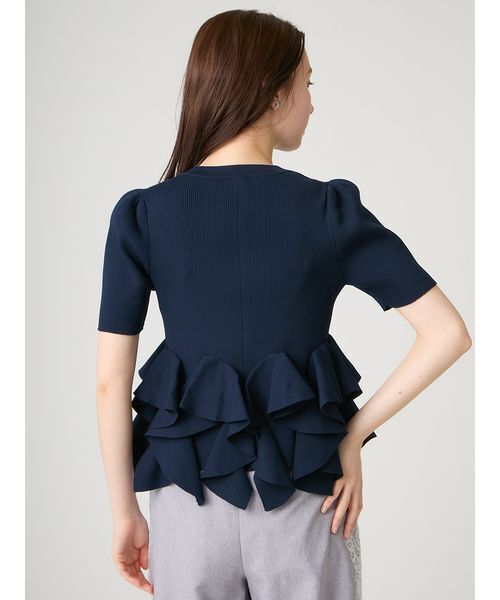 CELFORD(セルフォード)の「【WEB・一部店舗限定カラー】ラッフルフリルペプラムニットカーディガン(カーディガン/ボレロ・レディース・オフホワイト/ライトグレー/ライム/ネイビー・F)」の17枚目の写真